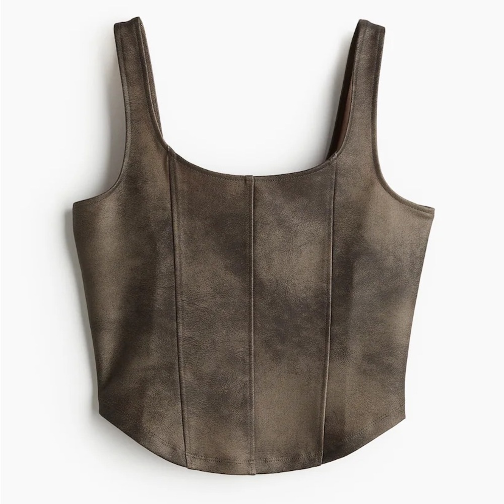 H&M coated corset style top